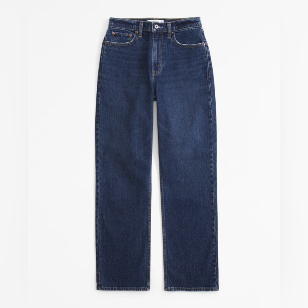 Abercrombie & Fitch Women’s Vintage Straight High Rise Jeans in Dark Wash